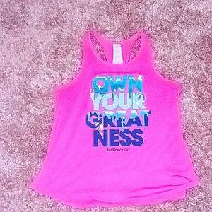 Pink Justice sports tank top